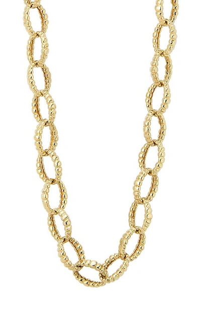 Shop Lagos Caviar Gold Fluted Oval Link Necklace