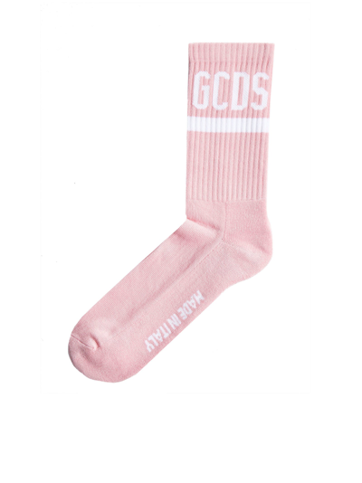 Shop Gcds Logo Intarsia Socks In Pink