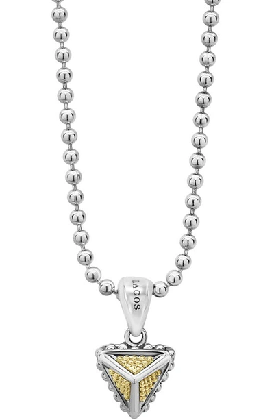 Shop Lagos Ksl Pyramid Pendant Necklace In Silver