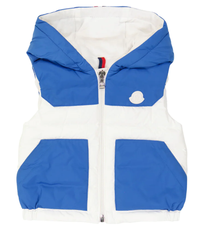 Shop Moncler Baby Raiffa Down Vest In White/light Blue