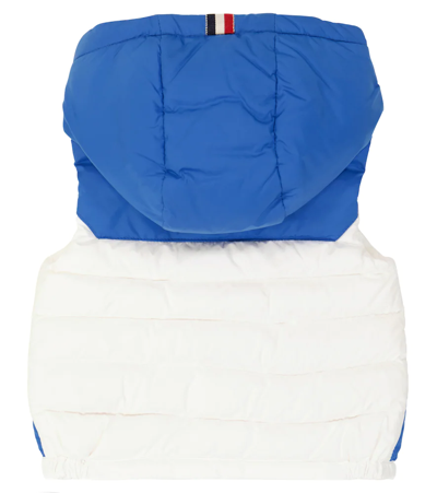 Shop Moncler Baby Raiffa Down Vest In White/light Blue