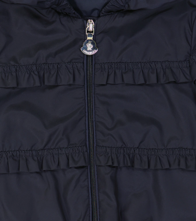 Shop Moncler Baby Hiti Ruffled Jacket In Navy