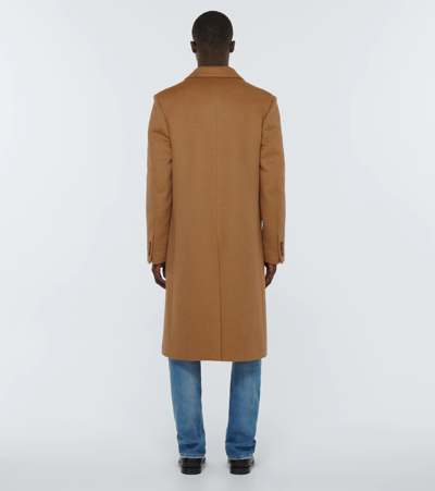 Shop Gucci Single-breasted Camel Wool Coat In Oman Camel