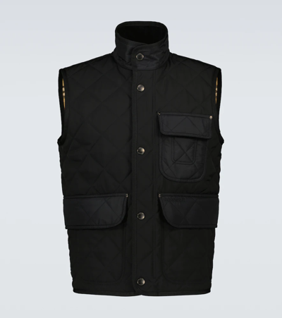 Shop Burberry Quilted Gilet In Black