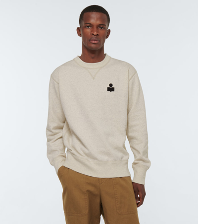 Shop Isabel Marant Mike Cotton-blend Sweatshirt In Ecru