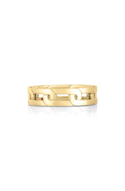 Shop Roberto Coin Navarra Oro Classic Link Ring In Yellow Gold