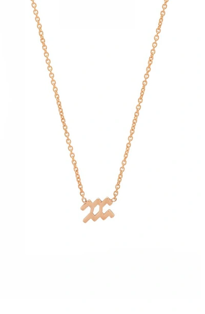 Shop Bychari Zodiac Pendant Necklace In Aquarius