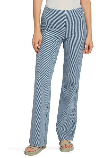 Shop Lyssé Pattern Denim Trouser In Mid Wash Stripe