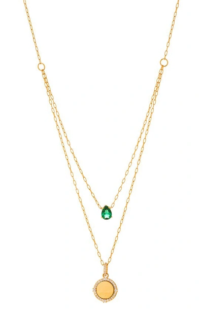 Shop Nadri Social Lights Layered Pendant Necklace In Gold