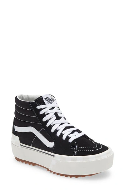 Shop Vans Ua Sk8-hi Stacked Sneaker In Suede/ Canvas Black/ Blanc De