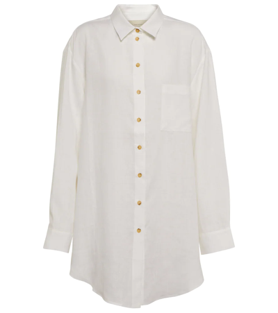 Shop Asceno Formentera Linen Shirt In White