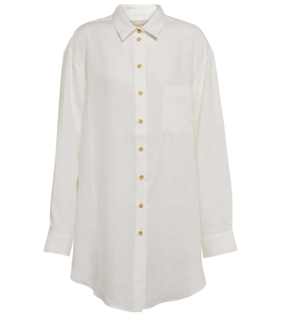 Asceno Linen Button-front Shirt In White