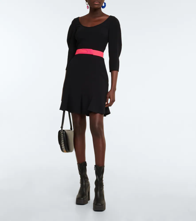 Shop Stella Mccartney Puff Sleeves Mini Dress In Black