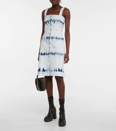 Shop Stella Mccartney Denim Mini Dress In Light Wash Blue