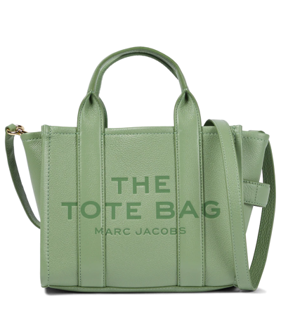 Shop Marc Jacobs The Traveler Mini Leather Tote In Aspen Green