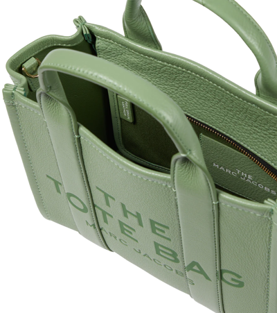 Shop Marc Jacobs The Traveler Mini Leather Tote In Aspen Green