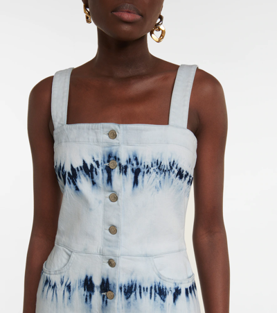 Shop Stella Mccartney Denim Mini Dress In Light Wash Blue