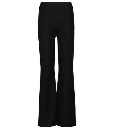 Shop Joseph Silk-blend High-rise Flared Pants In Black