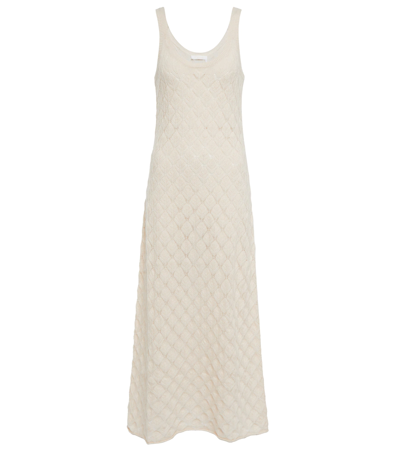 Shop Chloé Open-knit Cashmere Maxi Dress In White