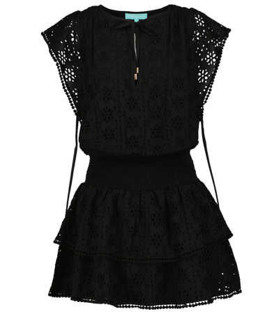 Shop Melissa Odabash Keri Broderie Anglaise Cotton Minidress In Black