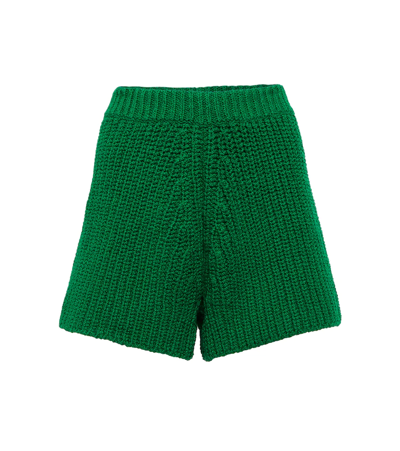 Shop Alanui Caribbean Vibes Cotton Shorts In Greenemeral