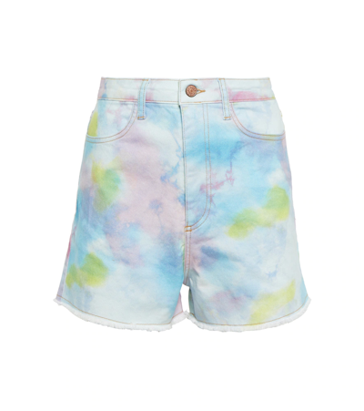 Shop See By Chloé Tie-dye Denim Shorts In Multicolour