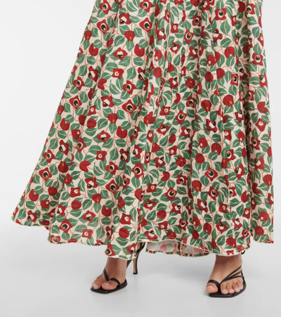 Shop Agua By Agua Bendita Mimosa High-rise Linen Maxi Skirt In Esmeralda