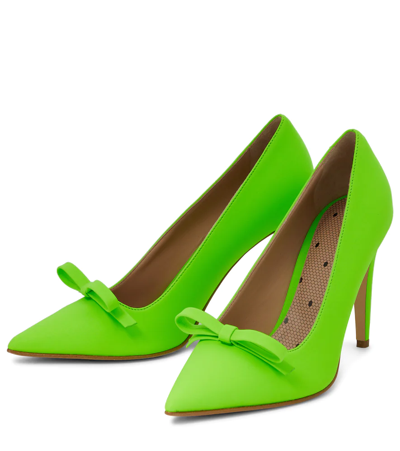 Redv Bow-embellished Pumps In Verde Fluo