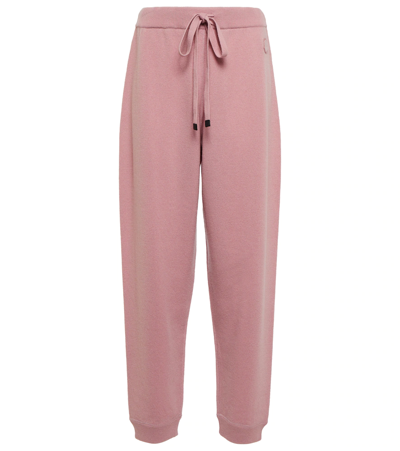 Shop Moncler Wool And Cashmere Sweatpants In Pink