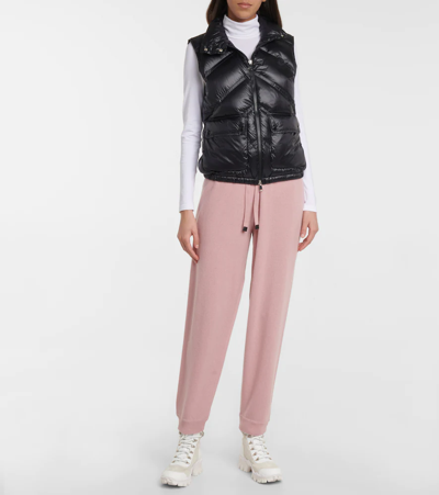 Shop Moncler Wool And Cashmere Sweatpants In Pink