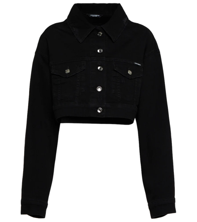 Shop Dolce & Gabbana Cropped Denim Jacket In Variante Abbinata
