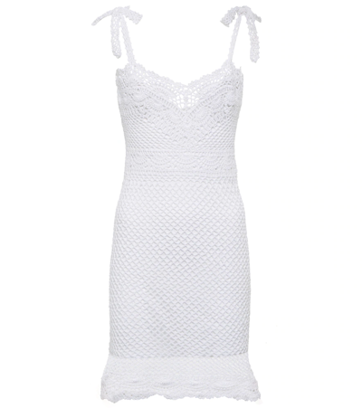 Shop Anna Kosturova Elizabeth Cotton Crocheted Minidress In White
