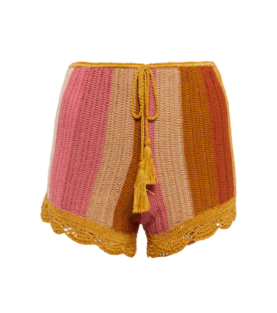 Shop Anna Kosturova Sunset Crochet High-rise Shorts