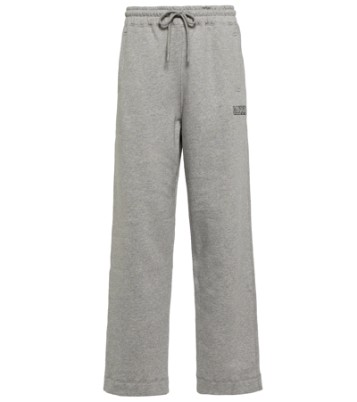 Shop Ganni Cotton-blend Sweatpants In Paloma Melange