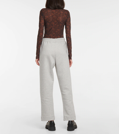 Shop Ganni Cotton-blend Sweatpants In Paloma Melange