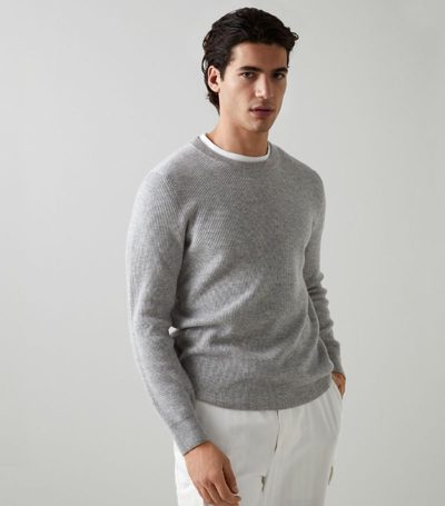 Shop Brunello Cucinelli Cashmere Rib-knit Sweater In Grey