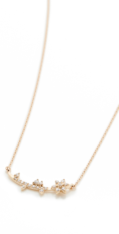 Shop Adina Reyter 14k Small Diamond Daisy Curve Necklace In Yellow