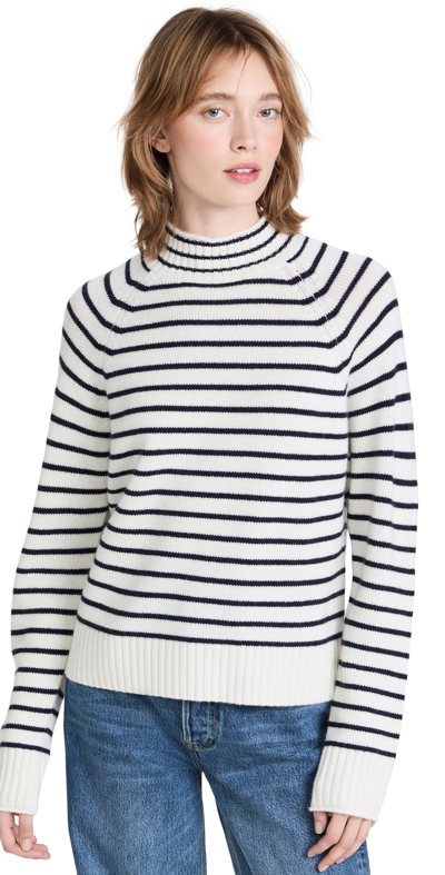 Shop Alex Mill Roland Striped Sweater In Ivory/navy
