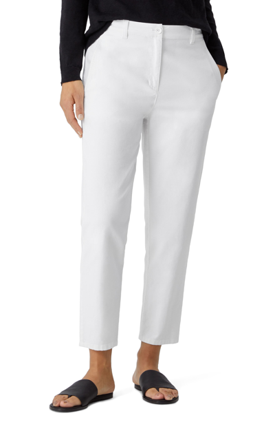 Shop Eileen Fisher Organic Cotton & Hemp High Waist Tapered Ankle Pants In White