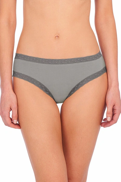 Shop Natori Bliss Girl Comfortable Brief Panty Underwear With Lace Trim In Stone/fog