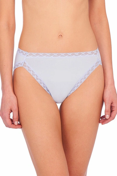 Shop Natori Bliss French Cut Brief Panty Underwear With Lace Trim In Pearl Blue