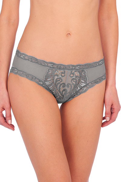 Shop Natori Feathers Hipster Panty In Stone/fog