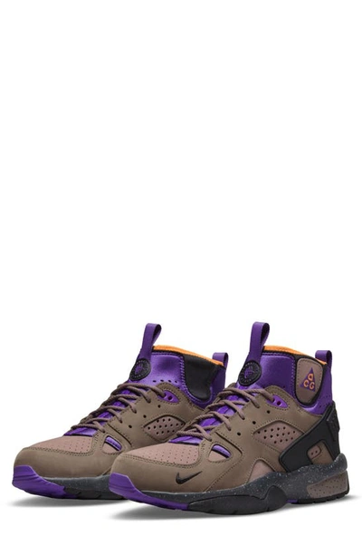 Shop Nike Acg Air Mowabb High Top Sneaker In Brown/ Violet/ Mandarin