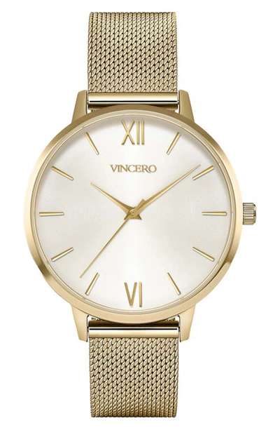 Shop Vincero Eros Mesh Strap Watch, 38mm In Mesh Gold Satin