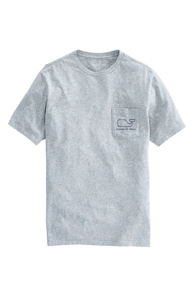 Vineyard Vines Vintage Whale Pocket Graphic Tee In Grey Heather