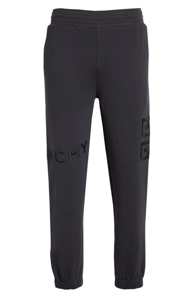Shop Givenchy 4g Embroidered Slim Fit Cotton Joggers In 403-night Blue