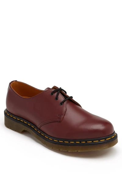 Shop Dr. Martens' Plain Toe Derby In Cherry Smooth