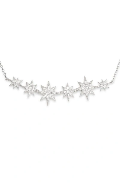 Shop Anzie North Star Bar Pavé Necklace In White Sapphire