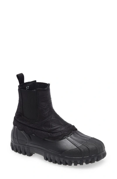 Shop Cecilie Bahnsen Julian Faille & Rubber Chelsea Boot In Black