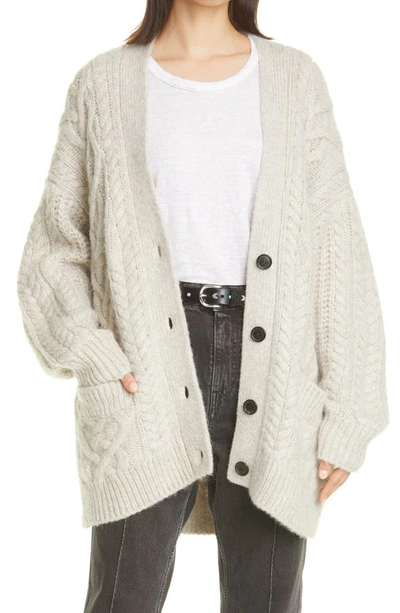 Shop Isabel Marant Étoile Roswell Cable Cardigan In Chalk